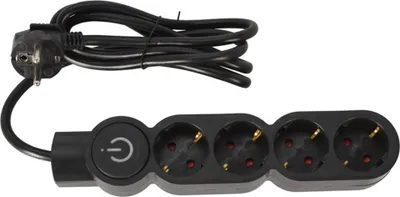 Zdjęcie produktu dla Przedłużacz 4 gniazd FX TOOLS 1,4 M z włącznikiem, 3x1,5mmp, czarny