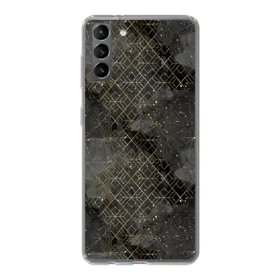 Produktbild von MuchoWow® Handyhülle Schutzhülle Hülle für Samsung Galaxy S21 Plus Marmor - Schwarz - Gold - Geometrie Silikon Softcase Handy Hülle - Handy-Tasche