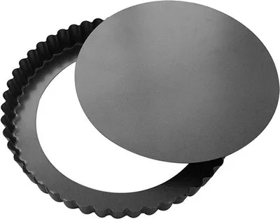 Zdjęcie produktu dla de Buyer 4706.32, Forma do ciasta, Okrągły, Powierzchnia karbowana, 220 °C, Srebrny, Stal
