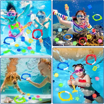 Produktbild von Tauchringe für Kinder - 24 Stück Meerjungfrau Tauchspielzeug Schwimmset