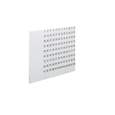 Produktbild von Hager Beschriftungsbögen,uniZ Nummerier.1-108 ZZ90C (VE10) 10 Stk