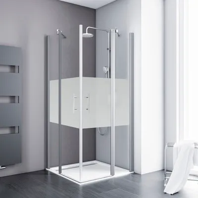 Produktbild von SCHULTE Eckeinstieg Alexa Style 2.0 90 x 90 x 192 cm Profilfarbe aluminium Glasdekor Dezent
