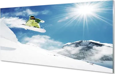 Produktbild von Spritzschutz 100x50 Wandkunst Man Berg Schneebrett