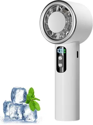 Image de Mini-ventilateur portable multifonctionnel Azomor avec cinq vitesses et écran LED