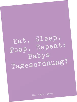 Produktbild von Mr. & Mrs. Panda Postkarte Spruch Baby Alltag - Lavendeltraum - Geschenk, Familienleben, Handarbeit, Ansichtskarten, Fotokarte, Geburtstage, Postkarten, Neugeborenes
