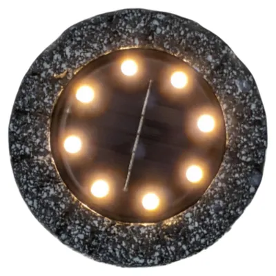 Produktbild von ProGarden Solar Bodenstrahler Steinoptik – 8 LED, Warmweiß, mit Erdspieß