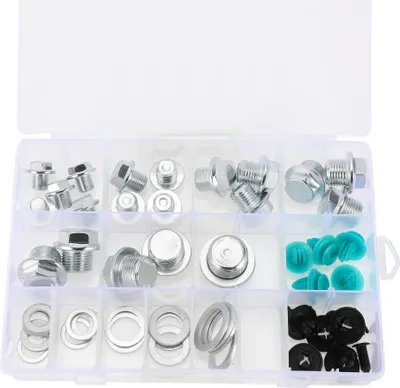 Image de 1 Ensemble De Bouchon De Vidange D'Huile Boulon De Vidange pour carter Réparation De Filetage Avec Joint En Acier Ton Argent M10X1 M12X1.25 M14X1.5 M16X1.5 M18X1.5 M20X1.5 M22X1.5