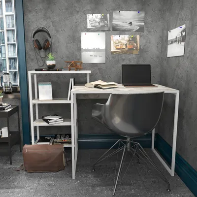 Image de Skye Decor, Rino - Blanc, bureau, blanc, panneaux de particules 100 % mélaminés, 133 x 60 x 76,8 cm