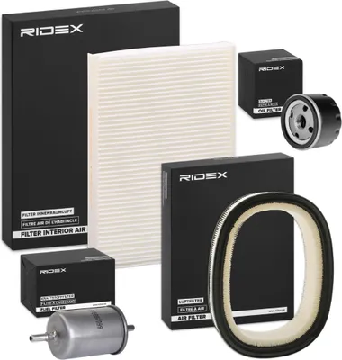 Produktbild von RIDEX Filterset Inspektionspaket Filtersatz für RENAULT CLIO II (BB0/1/2, CB0/1/2) KANGOO (KC0/1) KANGOO Express (FC0/1) für DACIA SANDERO