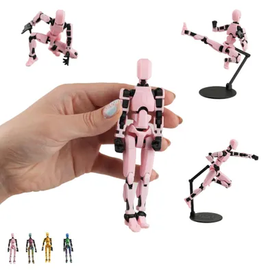 Immagine prodotto di Manichino da disegno Dummy 13 snodabile, action figure 13 cm da montare, 3D – Rosa sakura