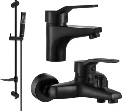 Produktbild von Mexen Caro DF72 Badewannenset, Schwarz - 746603DF72-70