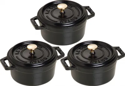 Produktbild von Staub Cocotte 3er Set La Cocotte Kochgeschirr 44 x 11 x 20,5cmrund 14 cm Schwarz