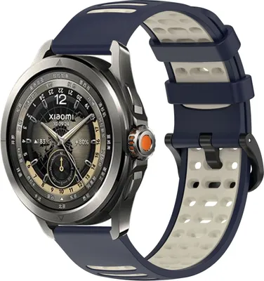Produktbild von Für Xiaomi Watch S4 Sport Two Color Silikon Ersatz Watch Armband mit Schnellverschluss Dunkelblau