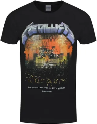 Image de Metallica - "Stockholm '86" T-shirt Homme/Femme Unie RO538 (XXL) (Noir)
