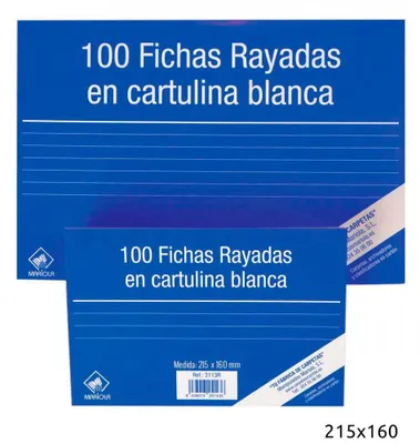 Immagine prodotto di 100 schede in cartoncino foderato (215x160 mm) n. 5 mariola 3115r