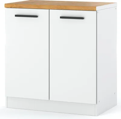 Zdjęcie produktu dla Szafka Kuchenna Stojąca Z Blatem Modułowa Nowoczesna Blande 80Cm Biała Mat