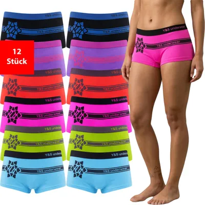 Produktbild von Panty Damen Pantys Mikrofaser Unterwäsche 6er & 12er Pack Hipster Slips bunt - M/L 12 Stück