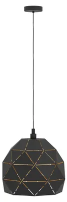 Image de EGLO 97841 ROCCAFORTE Lampe à suspendre noire or E27