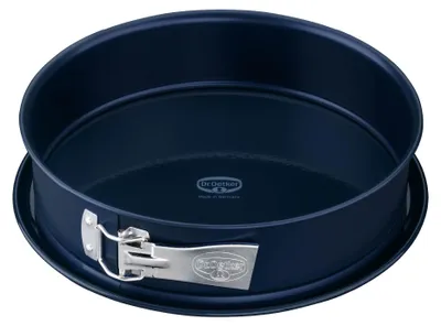 Produktbild von Dr. Oetker Springform Ø 28 cm BACK-LIEBE EMAILLE, Backform mit schnitt- & kratzfestem Flachboden mit Emaille-Versiegelung, runde Kuchenform mit Ring aus Stahlblech (Farbe: Blau)