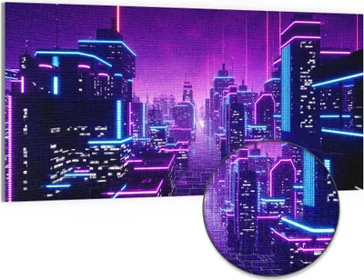 Produktbild von DEQORI Hybrid Leinwand Bild 100x50 cm 'Futuristische Visionen' Wandbild Glas flach modern