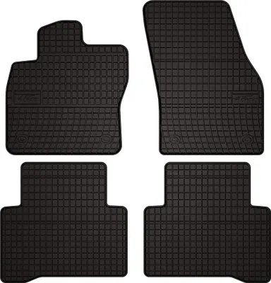 Produktbild von Gummifußmatten passend für Volkswagen Touran II (Minivan, Bj. 2016-) – schwarz, passgenau, mit Befestigungen set 4 Stk. - Gummi-Automatten
