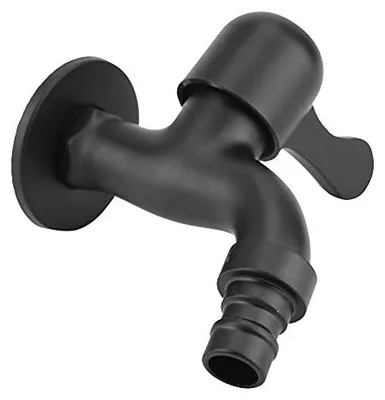 Edelstahl-Außenwasserhahn, Wandmontage, schwarz, modern