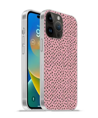 Produktbild von MuchoWow® Handyhülle Schutzhülle Hülle für Apple iPhone 14 Pro - Softcase Polka dots - Rosa - Schwarz Silikon Softcase Handy Hülle - Umschlag