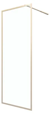 Immagine prodotto di Schermo doccia oro Marwell Walk In Shower Golden Frame 200x80cm - Schermo doccia con vetro temperato da 6 mm - con braccio di supporto estraibile - telaio in alluminio di alta qualità