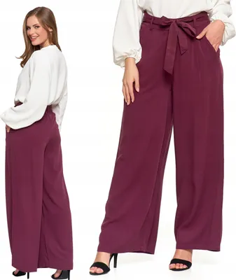 Produktbild von Elegante DAMENHOSE Weit Glatt Hohe Taille Luftig MORAJ L