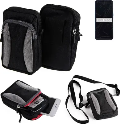 Produktbild von K-S-Trade Holster Schutz Hülle kompatibel mit Oppo Reno4 Handy Hülle Gürteltasche Umhängetasche mit Zusatzfach schwarz