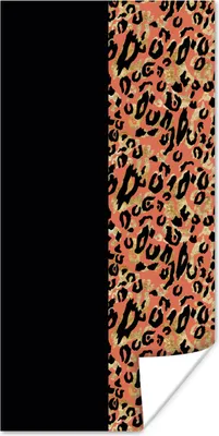 Produktbild von MuchoWow® Poster Pantherdruck - Gold - Schwarz 20x40 cm - Plakat - Foto