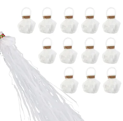 12 Wurf-Luftschlangen, weiß, 30×5 m Papierstreifen, Party-Streamer