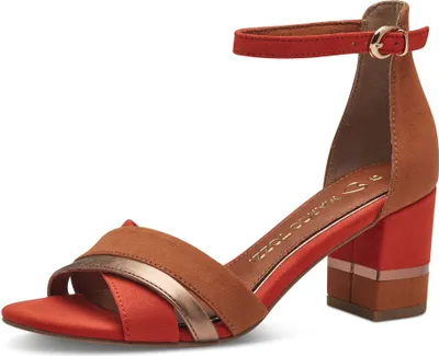 Produktbild von MARCO TOZZI Damen Sandalette geschlossene Ferse Colorblock 2-28036-42, Größe:42 EU, Farbe:Orange