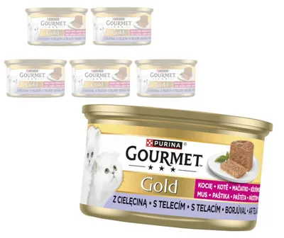 Produktbild von Purina Gourmet Gold Mousse Kalbfleisch 6x85g Nassfutter für Kätzchen