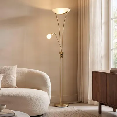 Produktbild von Lindby Stehlampe Felicia, messing, 180 cm, E27, Leselicht