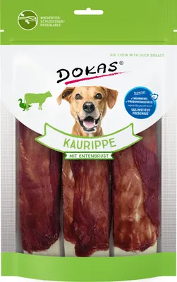 Produktbild von Dokas Kaurippe mit Entenbrust, Snacks, Hund, Adult, Ente, 210 g