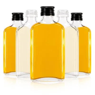 Zdjęcie produktu dla SuperButelki - 20x Butelka szklana PIERSIÓWKA 50 ml, z zakrętką, buteleczka na nalewki, likier, bimber, mała flaszka, mini butelki dla gości, flaszki