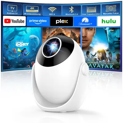 Image de Vidéoprojecteur portable - Mini projecteur - WiFi 6 - Bluetooth 5.4