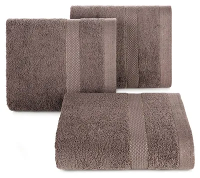 Zdjęcie produktu dla Ręcznik frotte z lśniącą bordiurą BARI70X140 jadny brązowy