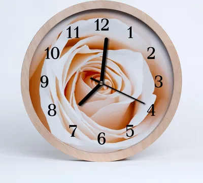 Produktbild von Holzuhr 30fi cm wanduhr - Rose Blumen