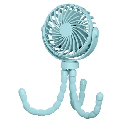 Produktbild von Oktopus Handventilator – 5200 mAh Powerbank, 360° drehbar, 3 Stufen, 12h Akku, USB-C Multifunktionsventilator– Blau
