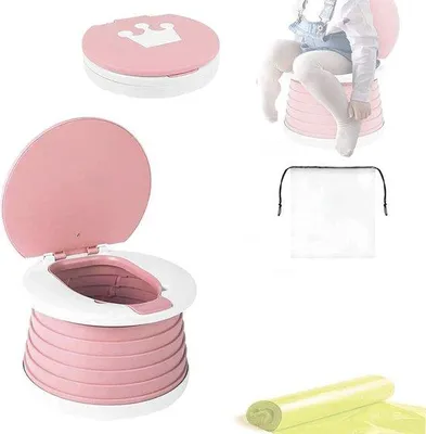 Produktbild von Famanu Tragbare Toilettensitzhilfe - Faltbarer Sitz für Babys, rosa