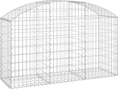 Produktbild von vidaXL Gabione mit Hochbogen 150x50x80/100 cm Verzinktes Eisen