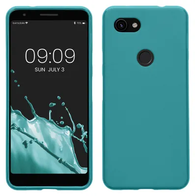 Produktbild von kwmobile Hülle für Google Pixel 3a TPU Case - Handyhülle unterstützt kabelloses Laden, flexible Schutzhülle, gummiertes Cover in Petrol matt