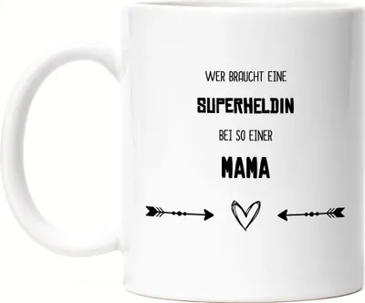 Produktbild von Wer Braucht Superheldin Tasse Beste Mama Der Welt Geschenkidee Muttertag Geburtstag