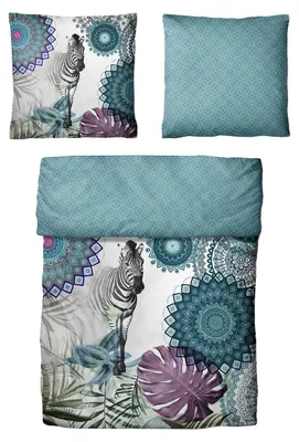 Produktbild von Traumschloss Renforcé Bettwäsche - Zebra Mandalas blau 135 x 200 cm Zebra Mandalas blau