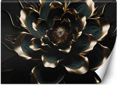 Produktbild von Vlies fototapete Lotusblume glamourös 150x105 cm Feeby Gold inkl. Kleber einfache Montage