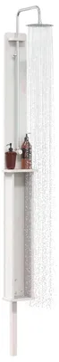Image de Douche d'extérieur vidaXL 246 cm en pin massif et acier inoxydable blanc