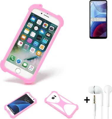 Produktbild von K-S-Trade Bumper + Kopfhörer kompatibel mit Motorola Moto G Power (2021) Handy Hülle Schutzhülle Silikon Schutz Hülle Cover Case Silikoncase