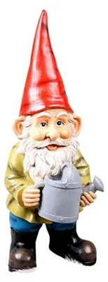 Produktbild von Gartenzwerg mit Gießkanne, dekorative Figur für Garten, Rasen, Terrasse und Innenbereich, Höhe 60 cm